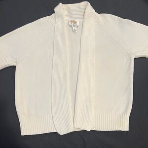 Talbots White Open-Front Cardigan Sweater